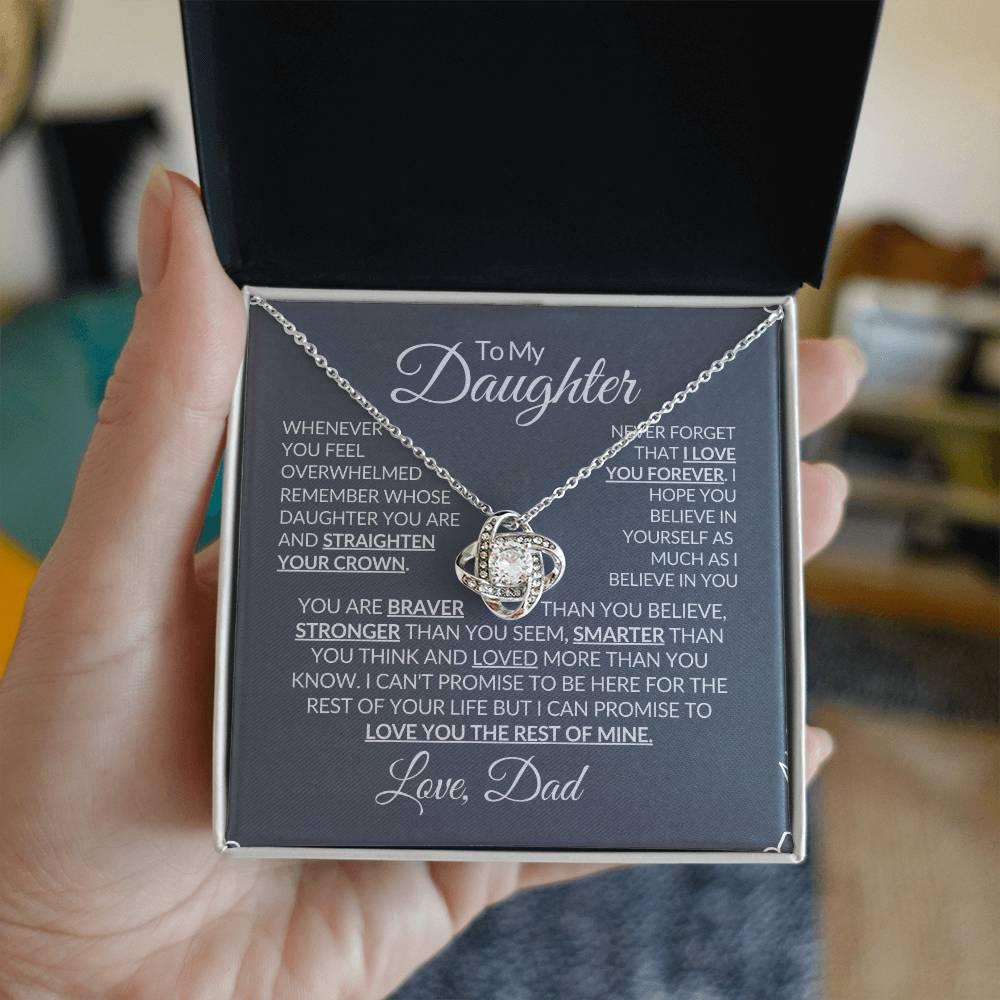 To My Daughter Love Knot Necklace - Babaccam