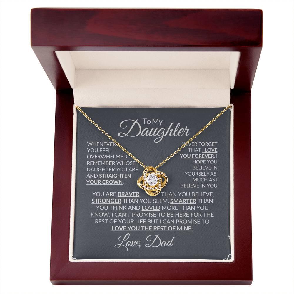 To My Daughter Love Knot Necklace - Babaccam