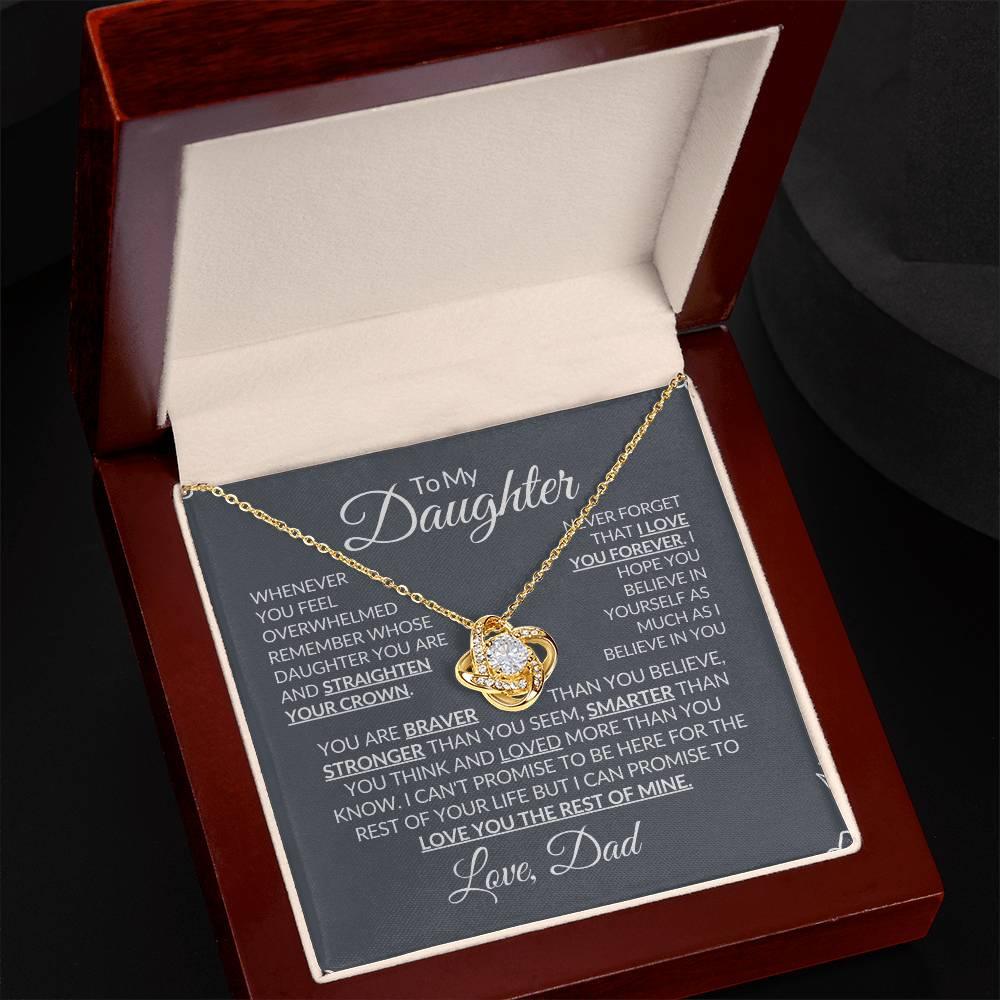 To My Daughter Love Knot Necklace - Babaccam