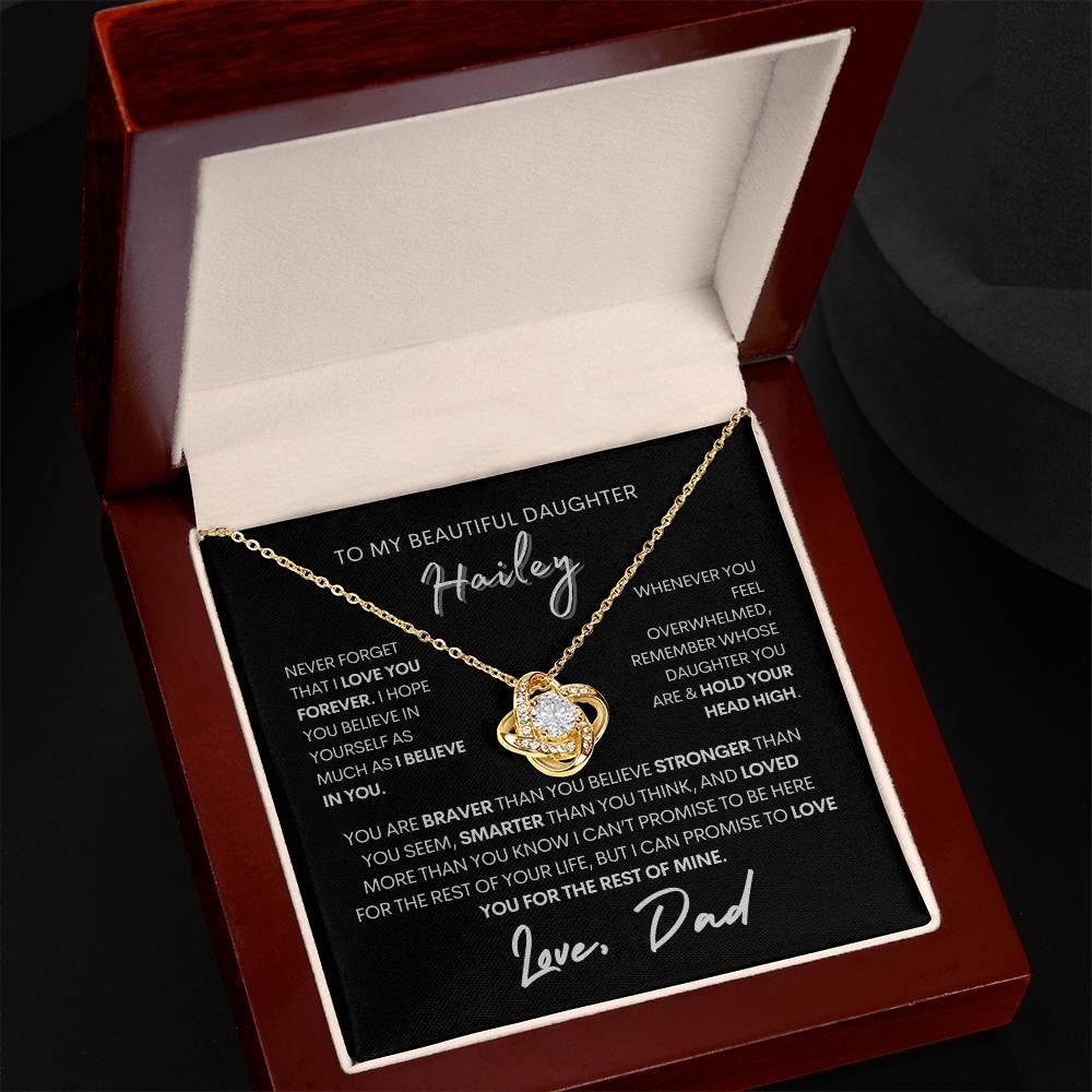 To My Beautiful Daughter Personalized Love Knot Necklace - Babaccam