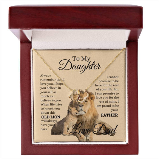To My Daughter's Old Lion Everlasting DAD Love Necklace - Babaccam