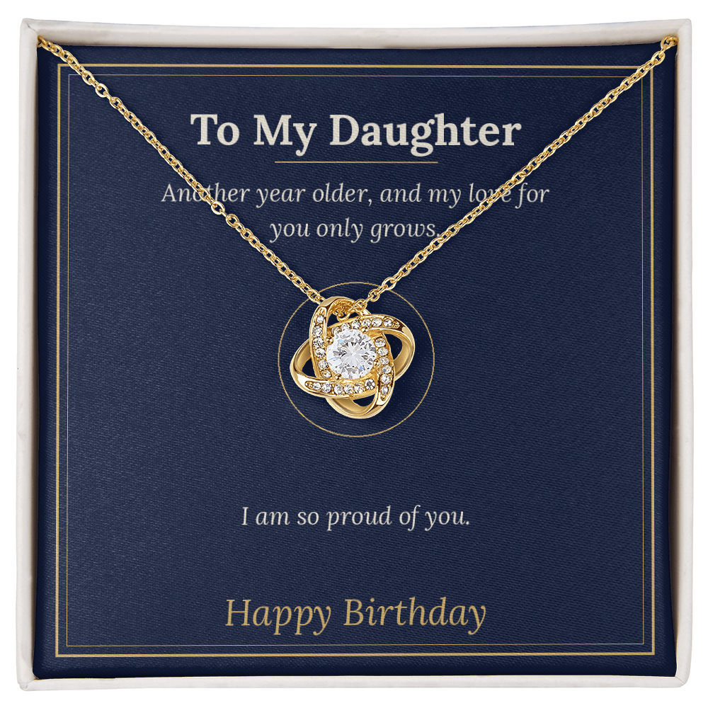 Love Knot Necklace for Daughter, Birthday Gift From Mom or Dad