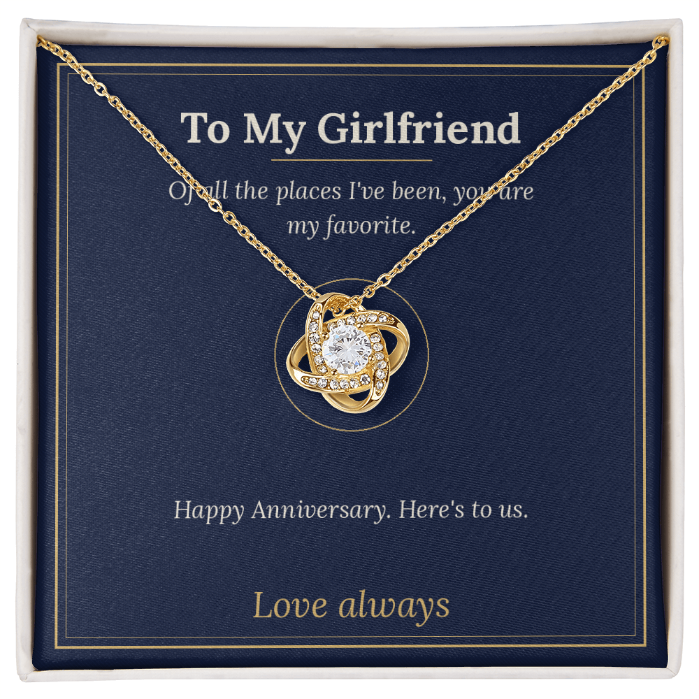 Love Knot Necklace for Girlfriend, Anniversary Gift