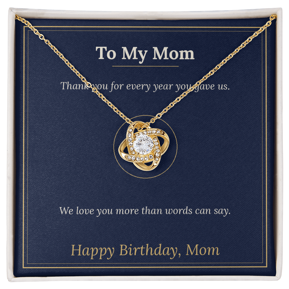 Love Knot Necklace for Mom, Birthday Gift From Daughter or Son