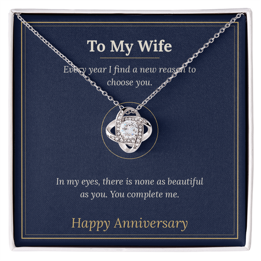 Love Knot Necklace for Wife, Anniversary Gift