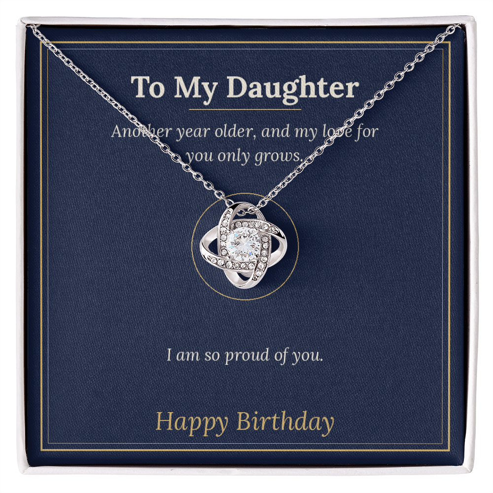 Love Knot Necklace for Daughter, Birthday Gift From Mom or Dad