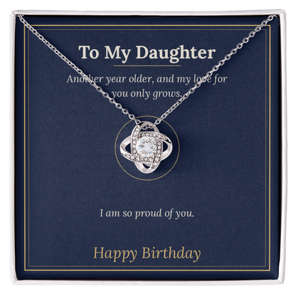 Love Knot Necklace for Daughter, Birthday Gift From Mom or Dad