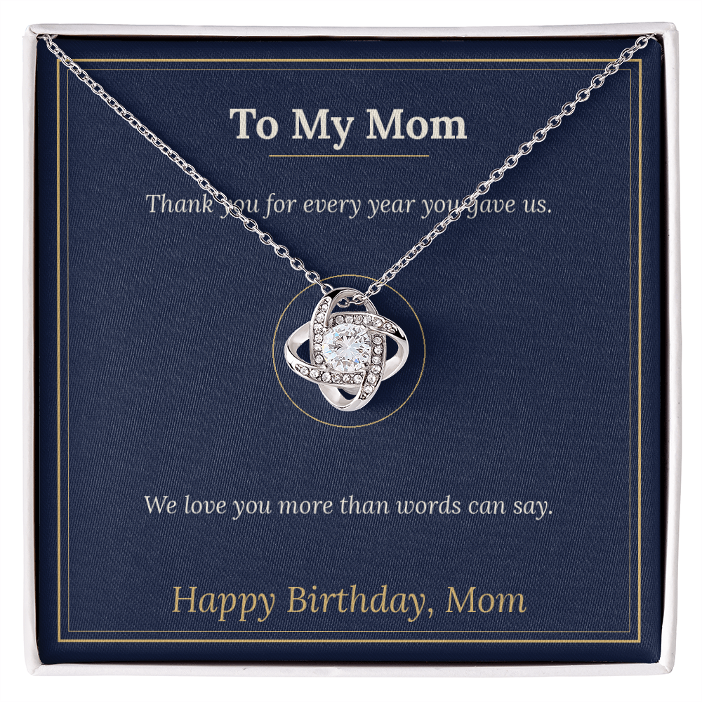Love Knot Necklace for Mom, Birthday Gift From Daughter or Son