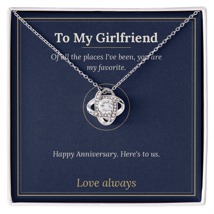 Love Knot Necklace for Girlfriend, Anniversary Gift