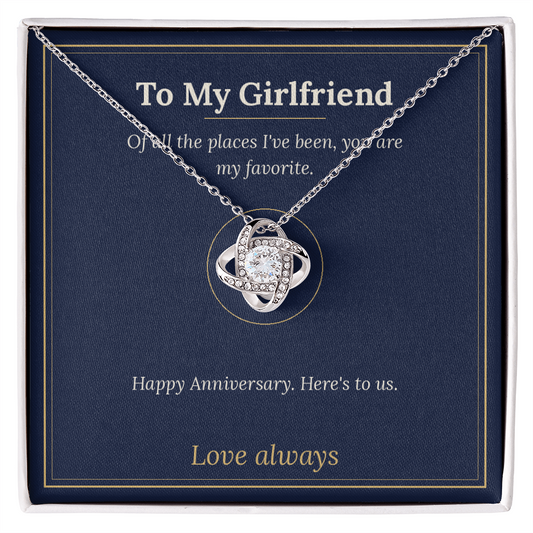 Love Knot Necklace for Girlfriend, Anniversary Gift