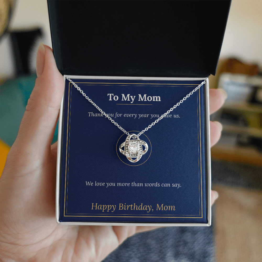 Love Knot Necklace for Mom, Birthday Gift From Daughter or Son