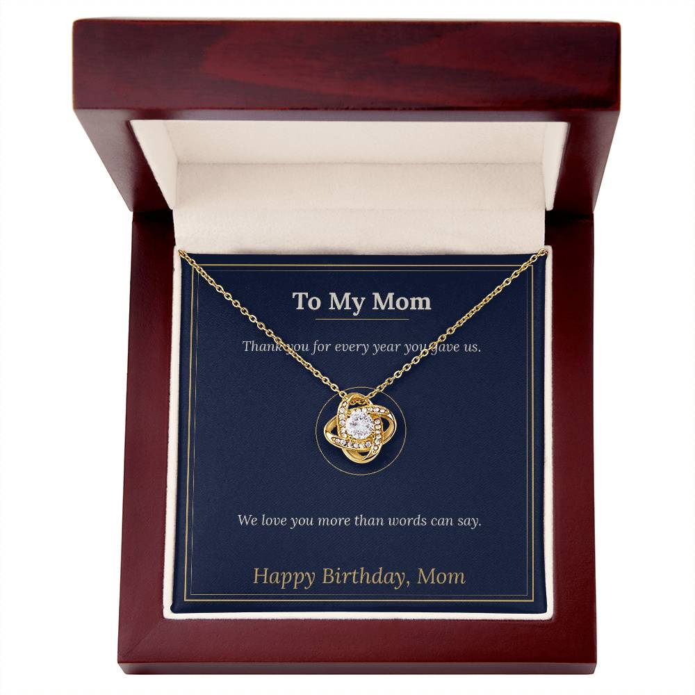 Love Knot Necklace for Mom, Birthday Gift From Daughter or Son