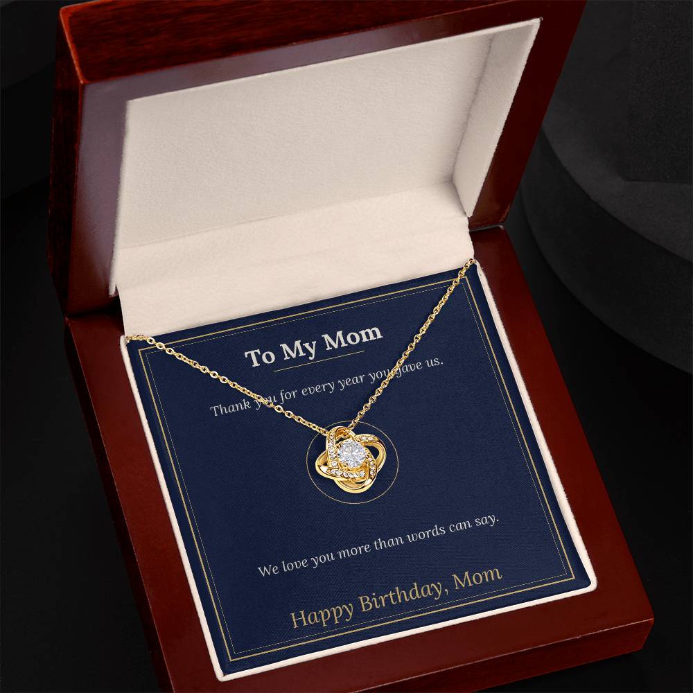Love Knot Necklace for Mom, Birthday Gift From Daughter or Son
