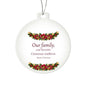 Family Christmas Ornament - Burgundy Floral Clear Acrylic Bulb