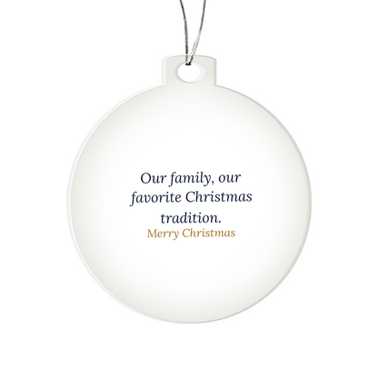 Family Christmas Ornament, Clear Acrylic Bulb Keepsake
