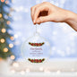 Family Christmas Ornament - Burgundy Floral Clear Acrylic Bulb
