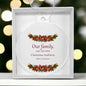 Family Christmas Ornament - Burgundy Floral Clear Acrylic Bulb