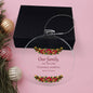 Family Christmas Ornament - Burgundy Floral Clear Acrylic Bulb