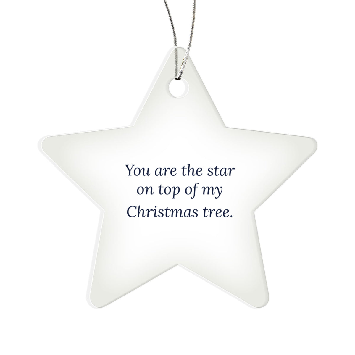 Christmas Star Ornament, Clear Acrylic Keepsake Gift