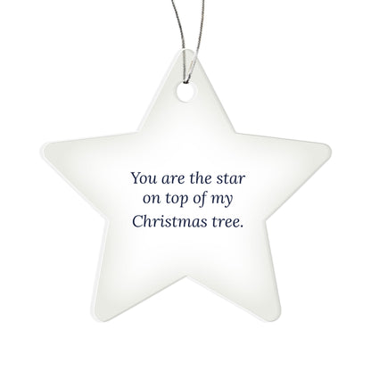 Christmas Star Ornament, Clear Acrylic Keepsake Gift