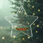 Christmas Star Ornament - Burgundy Floral Clear Acrylic Keepsake