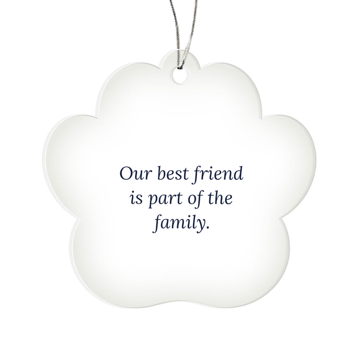 Pet Lover Christmas Ornament, Clear Acrylic Paw Keepsake