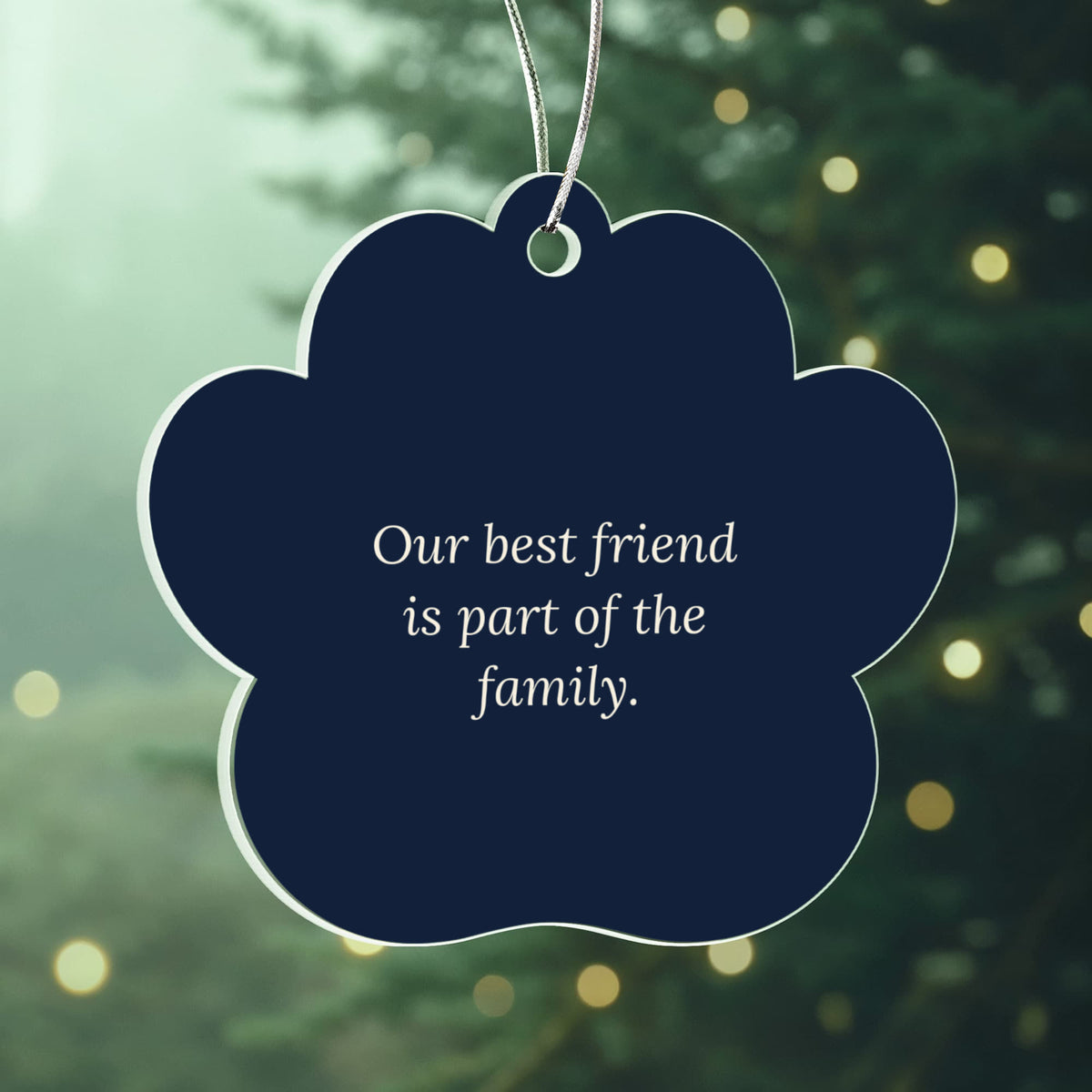 Pet Lover Christmas Ornament, Acrylic Paw Keepsake