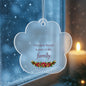 Pet Lover Christmas Ornament - Burgundy Floral Clear Acrylic Paw