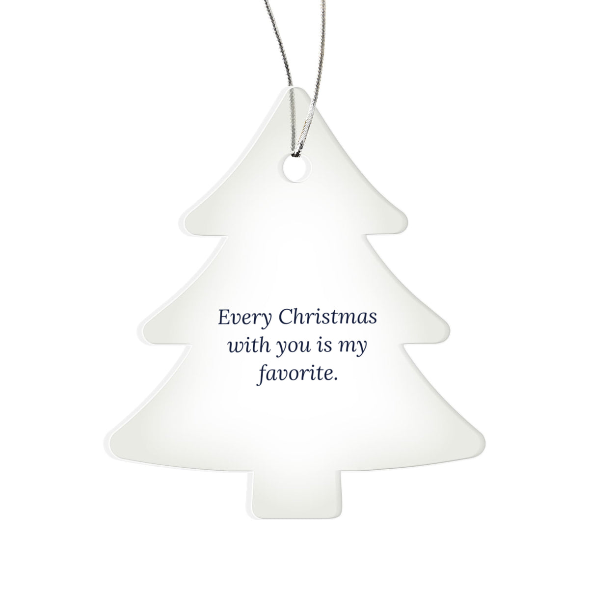 Christmas Tree Ornament, Clear Acrylic Keepsake Gift