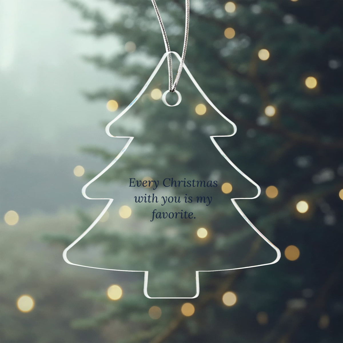 Christmas Tree Ornament, Clear Acrylic Keepsake Gift