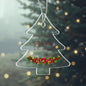 Christmas Tree Ornament - Burgundy Floral Clear Acrylic Keepsake