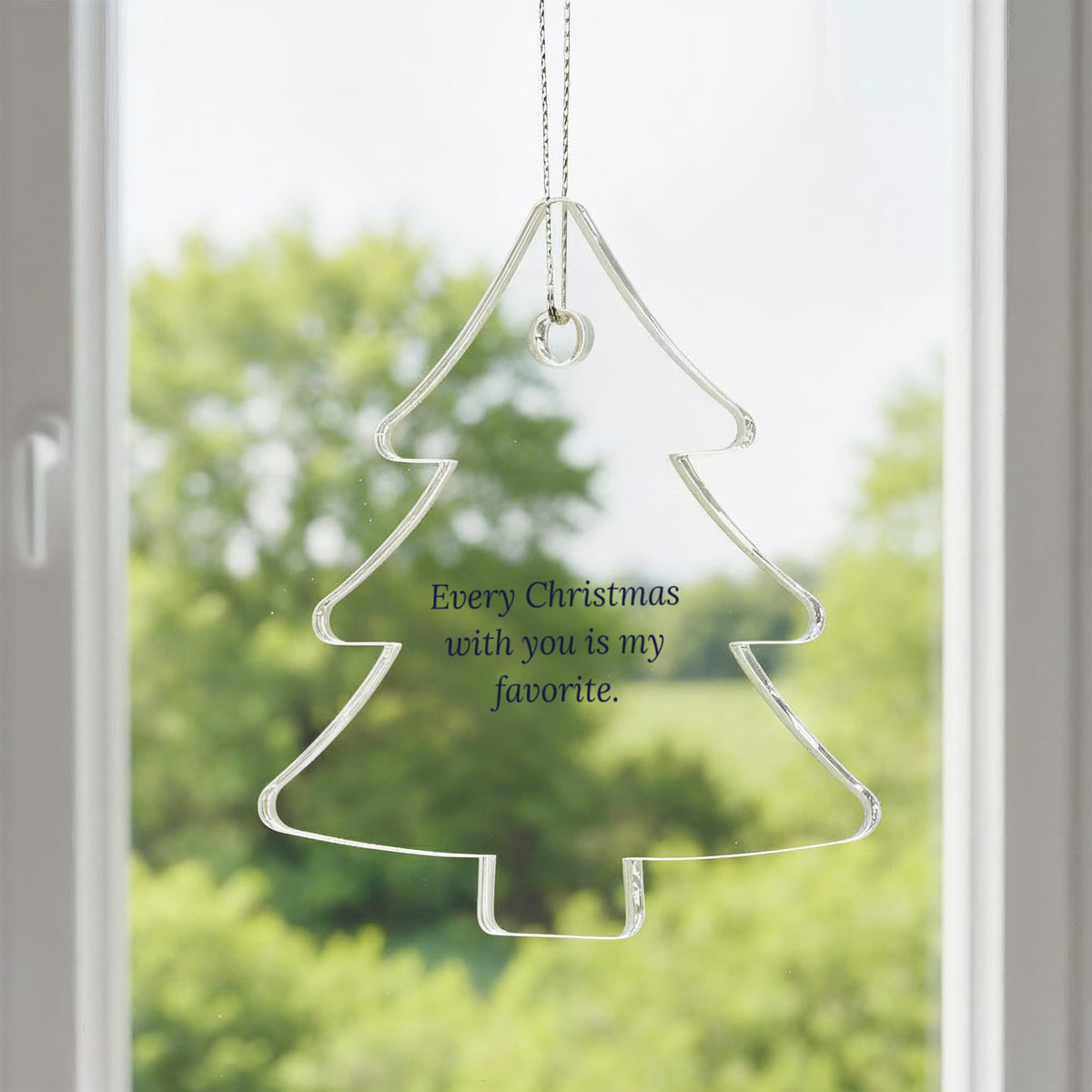 Christmas Tree Ornament, Clear Acrylic Keepsake Gift
