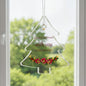 Christmas Tree Ornament - Burgundy Floral Clear Acrylic Keepsake