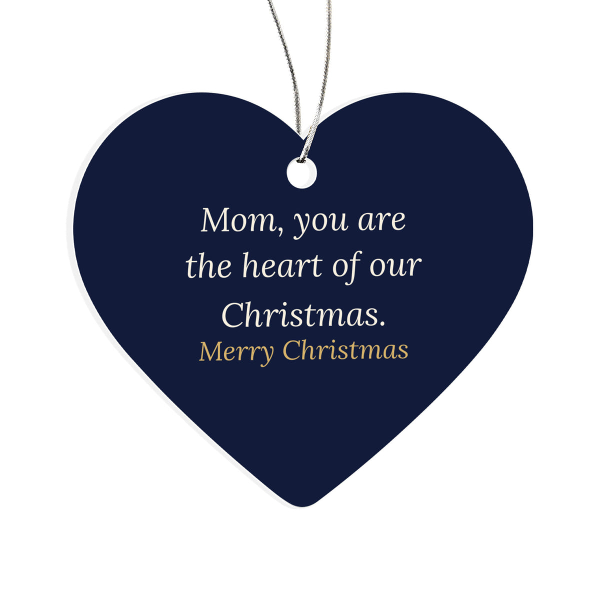 Christmas Ornament for Mom, Acrylic Heart Keepsake