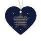 Christmas Ornament for Grandma, Acrylic Heart with Stars