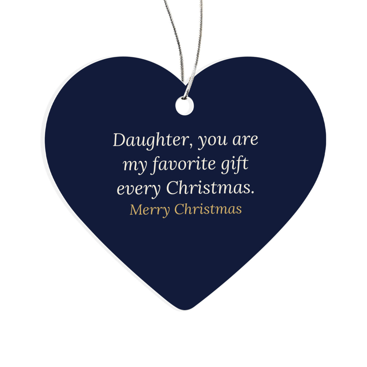 Christmas Ornament for Daughter, Acrylic Heart Keepsake