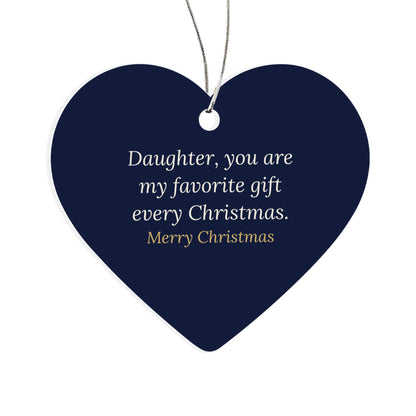 Christmas Ornament for Daughter, Acrylic Heart Keepsake