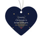 Christmas Ornament for Cousin, Acrylic Heart with Reindeer and Stars