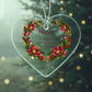 Niece Christmas Ornament - Burgundy Floral Clear Acrylic Heart
