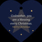 Christmas Ornament for Godmother, Acrylic Heart with Stars