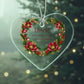 Uncle Christmas Ornament - Burgundy Floral Clear Acrylic Heart
