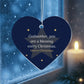 Christmas Ornament for Godmother, Acrylic Heart with Stars