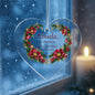 Abuela Christmas Ornament - Burgundy Floral Clear Acrylic Heart