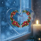 Dad Christmas Ornament - Burgundy Floral Clear Acrylic Heart