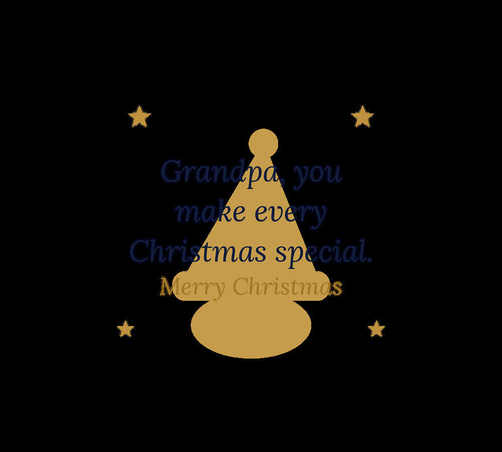 Christmas Ornament for Grandpa, Clear Acrylic Heart with Santa Hat and Stars