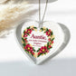 Auntie Christmas Ornament - You Make Christmas Brighter - Burgundy Floral Heart