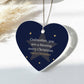 Christmas Ornament for Godmother, Acrylic Heart with Stars