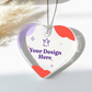 Goddaughter Christmas Ornament - Burgundy Floral Clear Acrylic Heart