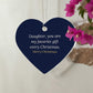 Christmas Ornament for Daughter, Acrylic Heart Keepsake