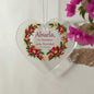 Abuela Christmas Ornament - Burgundy Floral Clear Acrylic Heart